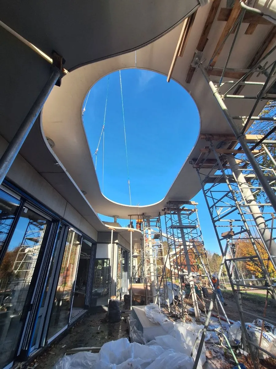 Auvent béton fibré Bowling Orangerie Strasbourg - Détail
